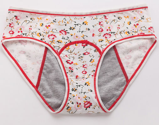 3 Layer Girl Cotton Period Underwear Female Printed Menstrual Period Panties Breathable Physiological Panties